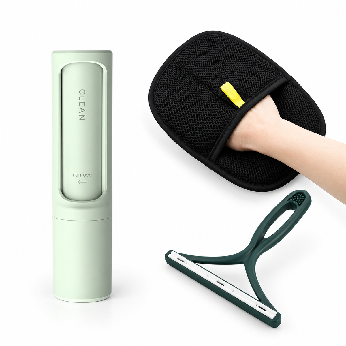 2-1 Reusable Pet Hair Remover Brush Lint Roller Portable Effective Self Cleaning Tool for Cat Dog Fur Hair Dust Removal Brush
