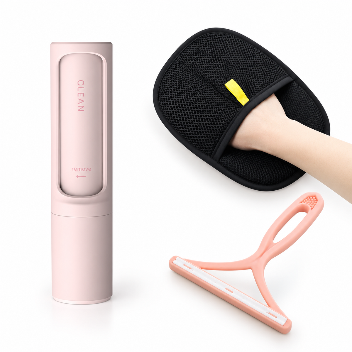 2-1 Reusable Pet Hair Remover Brush Lint Roller Portable Effective Self Cleaning Tool for Cat Dog Fur Hair Dust Removal Brush